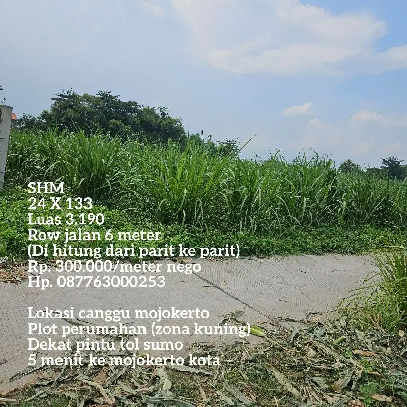 Lahan zona perumahan jetis mojokerto