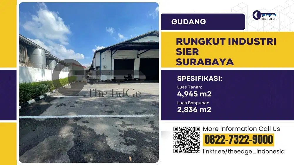 Jual gudang  SIER Rungkut Industri Surabaya Akses Tol Juanda -The EdGe