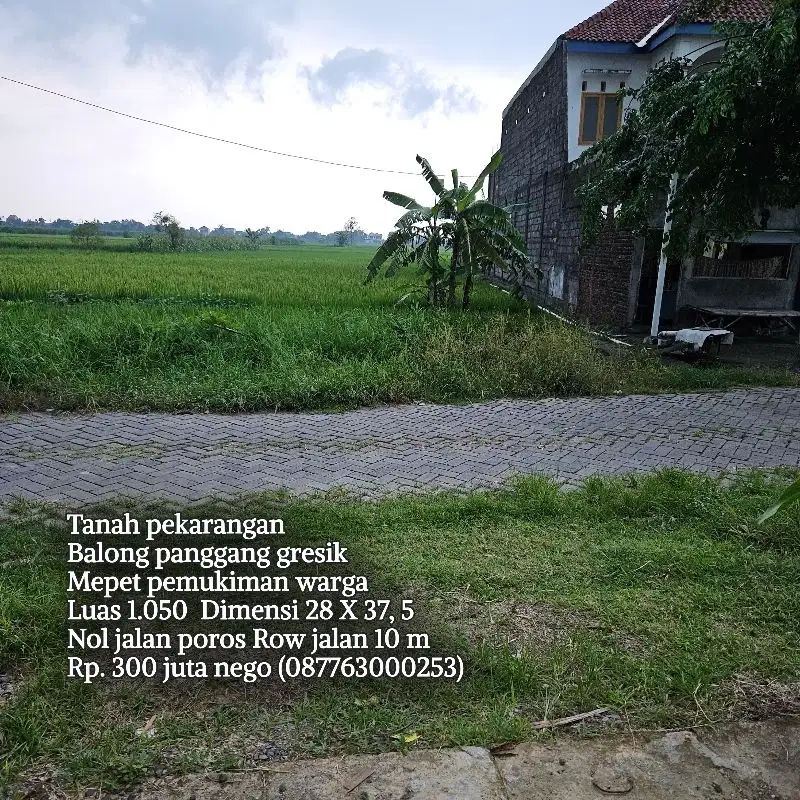 Tanah pekarangan balongpanggang dekat pasar