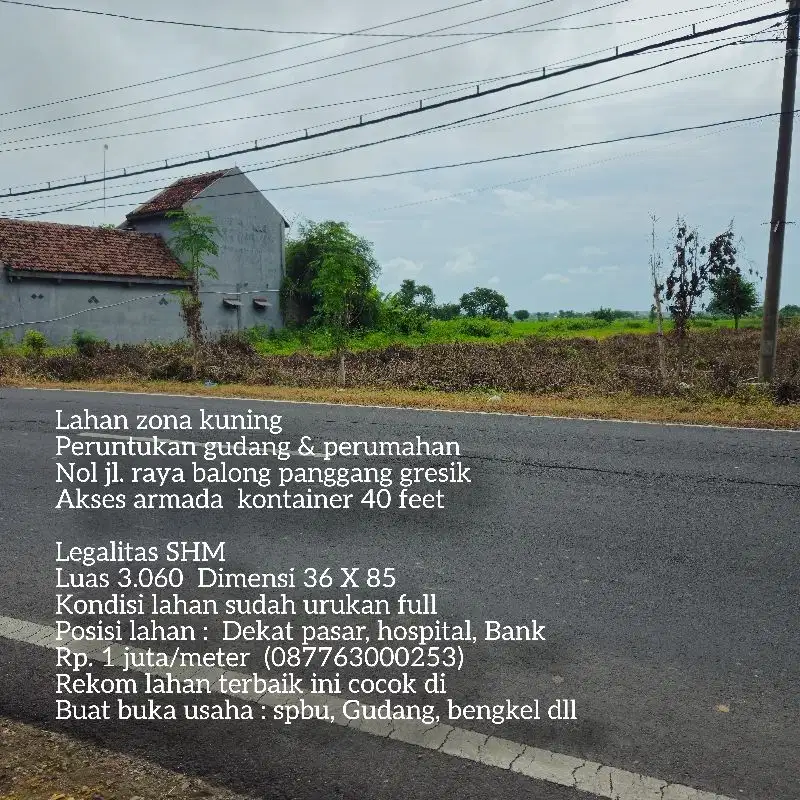 Lahan zona pergudangan balong panggang gresik