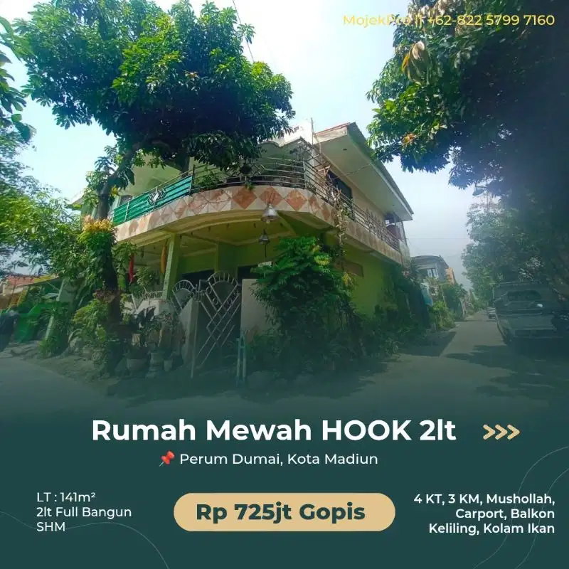 Rumah HOOK 2lt Full Bangunan & Full Balkoni