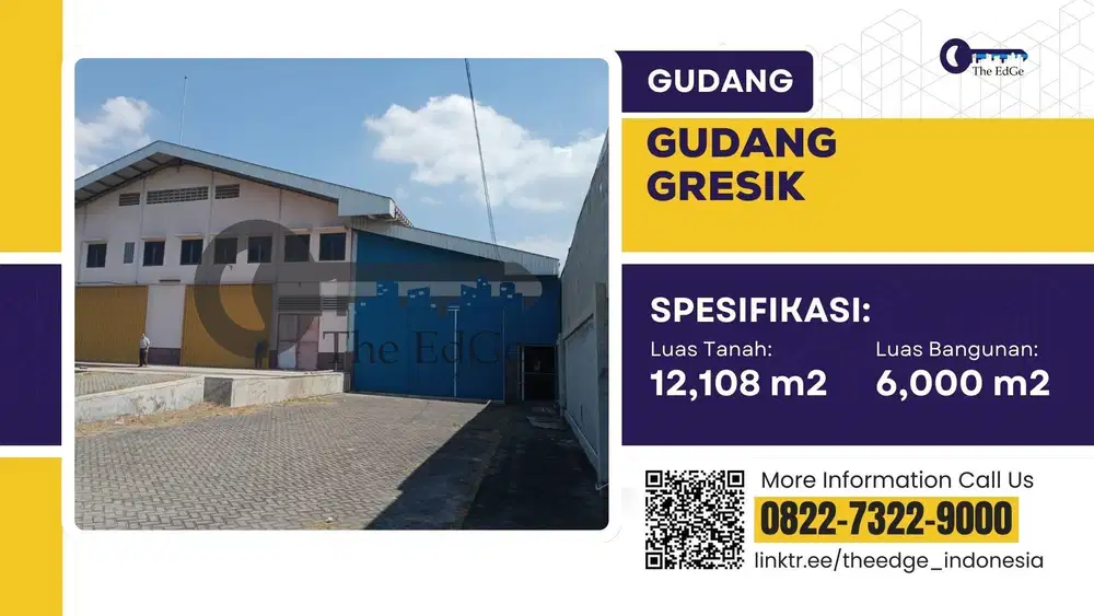 Jual Gudang 6000 m2 di Menganti Gresik Dekat Benowo Surabaya - The EdGe