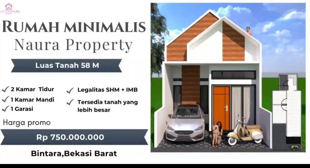 Rumah Rooftop Bintara Bebas Banjir Dekat Tol JORR