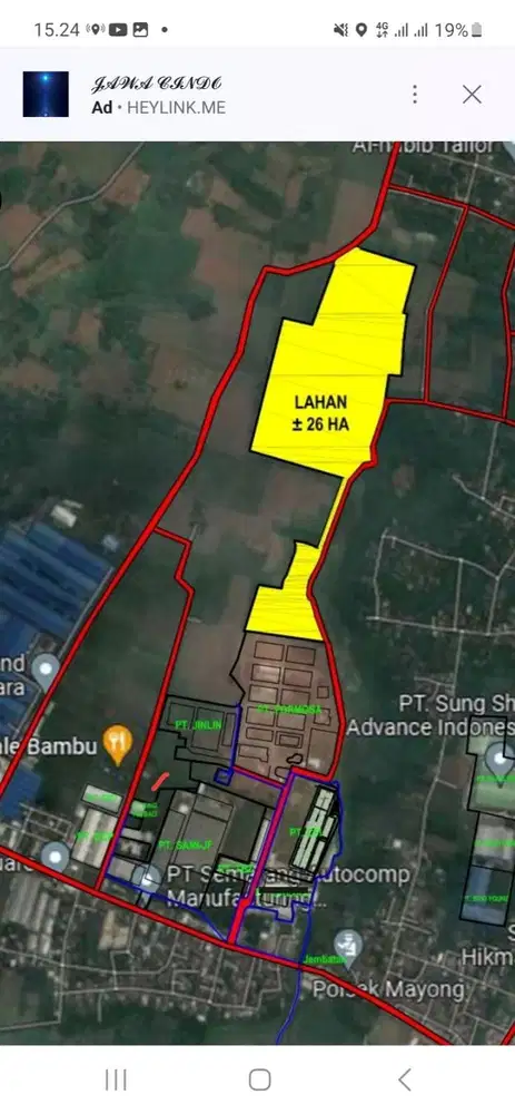 Jual Tanah Industri Di Sengon Bugel Mayong Jepara Jawa Tengah