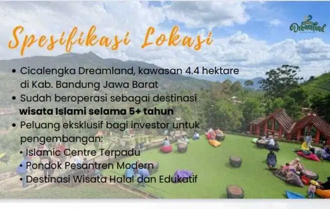Jual cepat kawasan wisata Quran yang edukatif dan Islami di Cicalengka