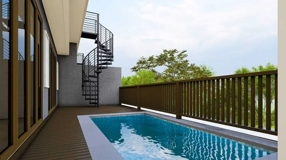 Villa Minimalis Ocean View Laut Ada Rooftop Lokasi di Jimbaran Bali