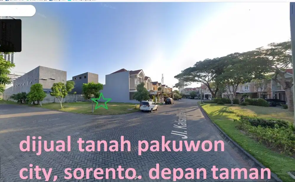 Dijual Kavling Pakuwon City Sorrento, depan taman  cluster depan