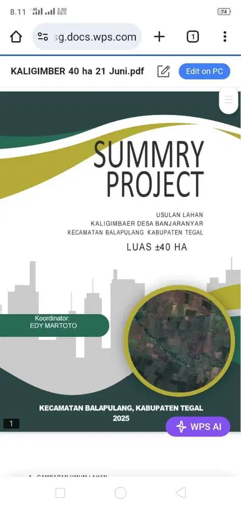 Tanah ploting industri kab Tegal