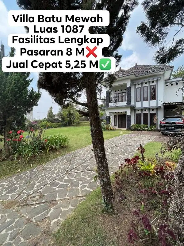 Rumah Villa Mewah Tanah Luas Batu Malang