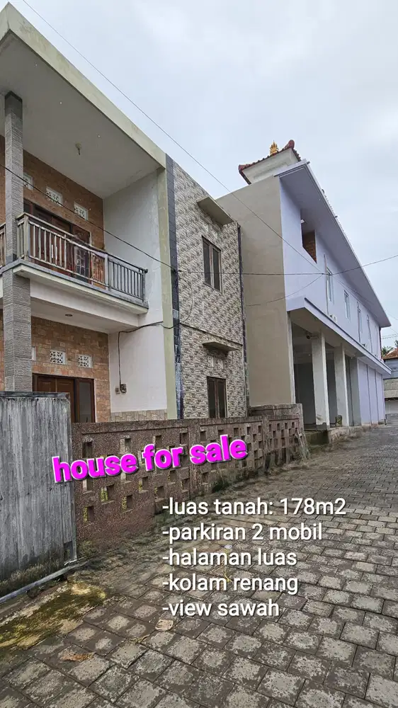 Jual RUMAH MINIMALIS 1,78ARE LT2 ada kolam renang di Denbantas Tabanan