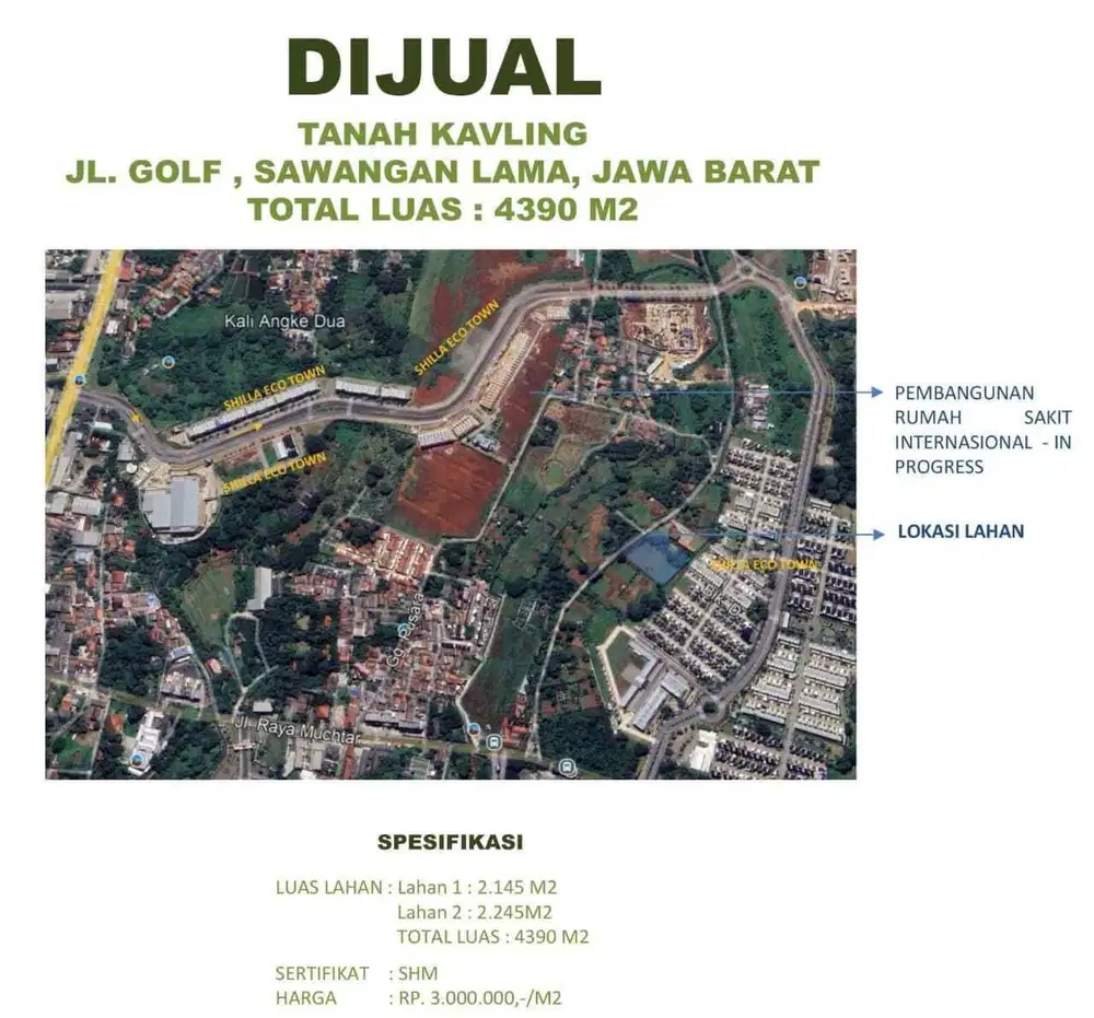 Tanah lokasi Sawangan dijual dibawah harga pasaran