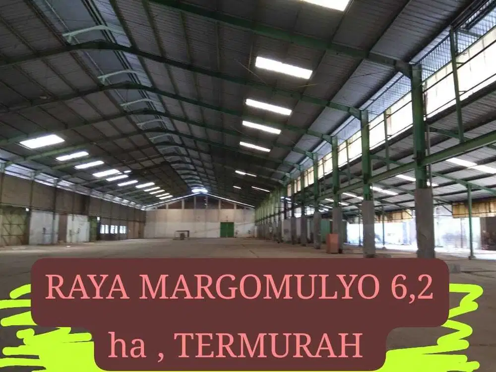 dijual gudang raya margomulyo termurah, bangunan wf kokoh, nol raya