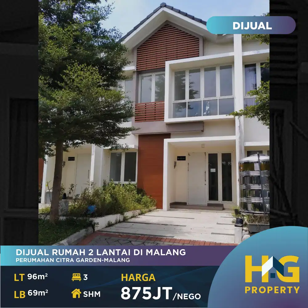 DIJUAL RUMAH 2 LANTAI DI PERUMAHAN CITRA GARDEN-MALANG
