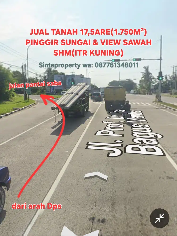 Jual TANAH VIEW SAWAH dan SUNGAI di PANTAI SABA BLAHBATU GIANYAR BALI