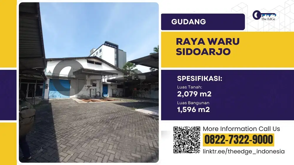 Jual Gudang  2000 Meter Raya Waru Sidoarjo dekat Surabaya - The EdGe