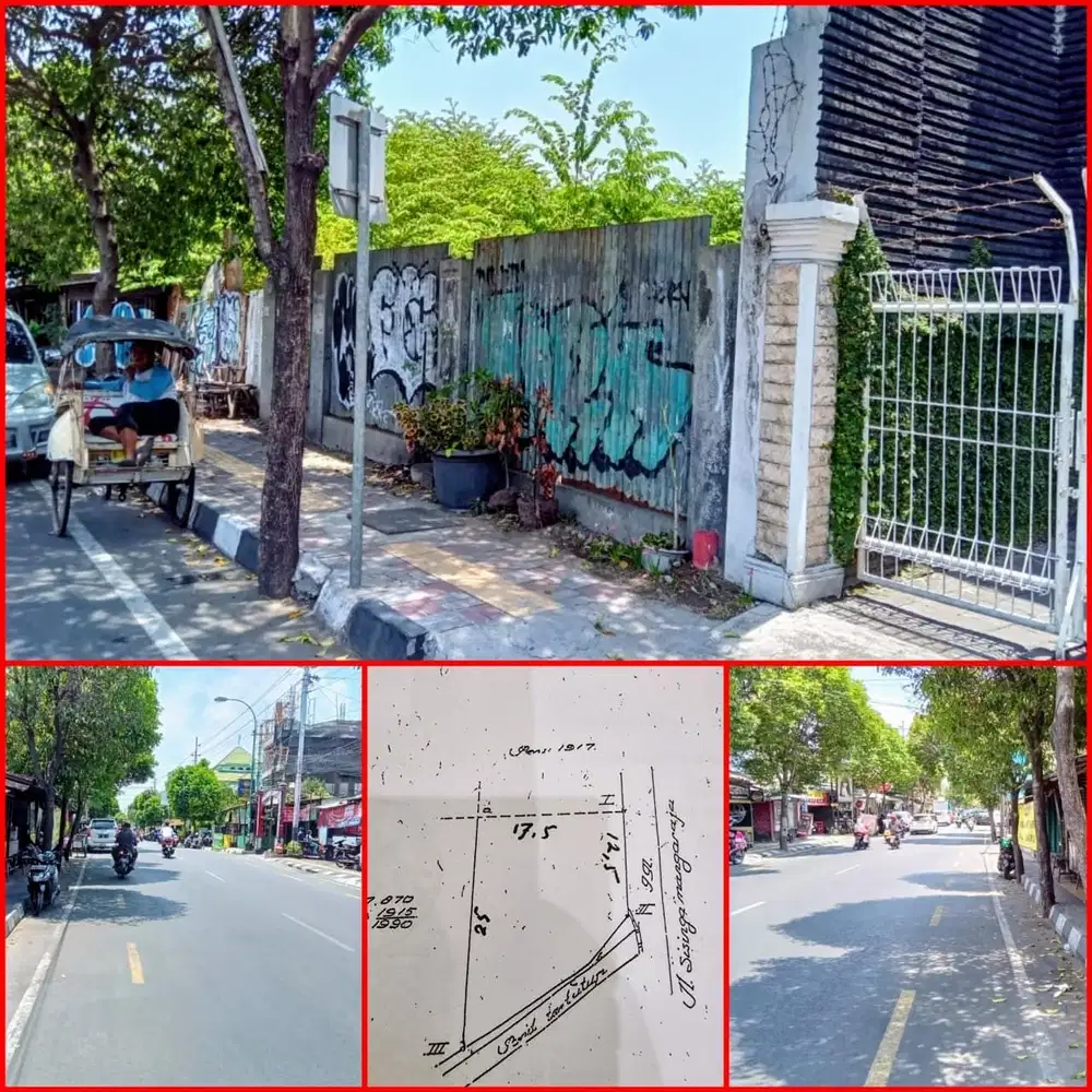 Tanah sangat strategis pinggir jalan raya prawirotaman kodya