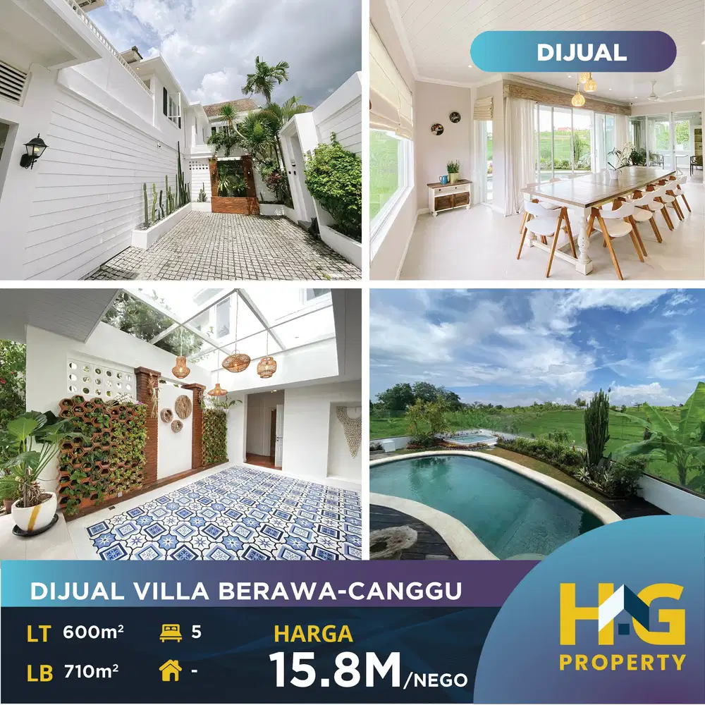FOR SALE VILLA WITH RICEFIELD VIEW AT CANGGU