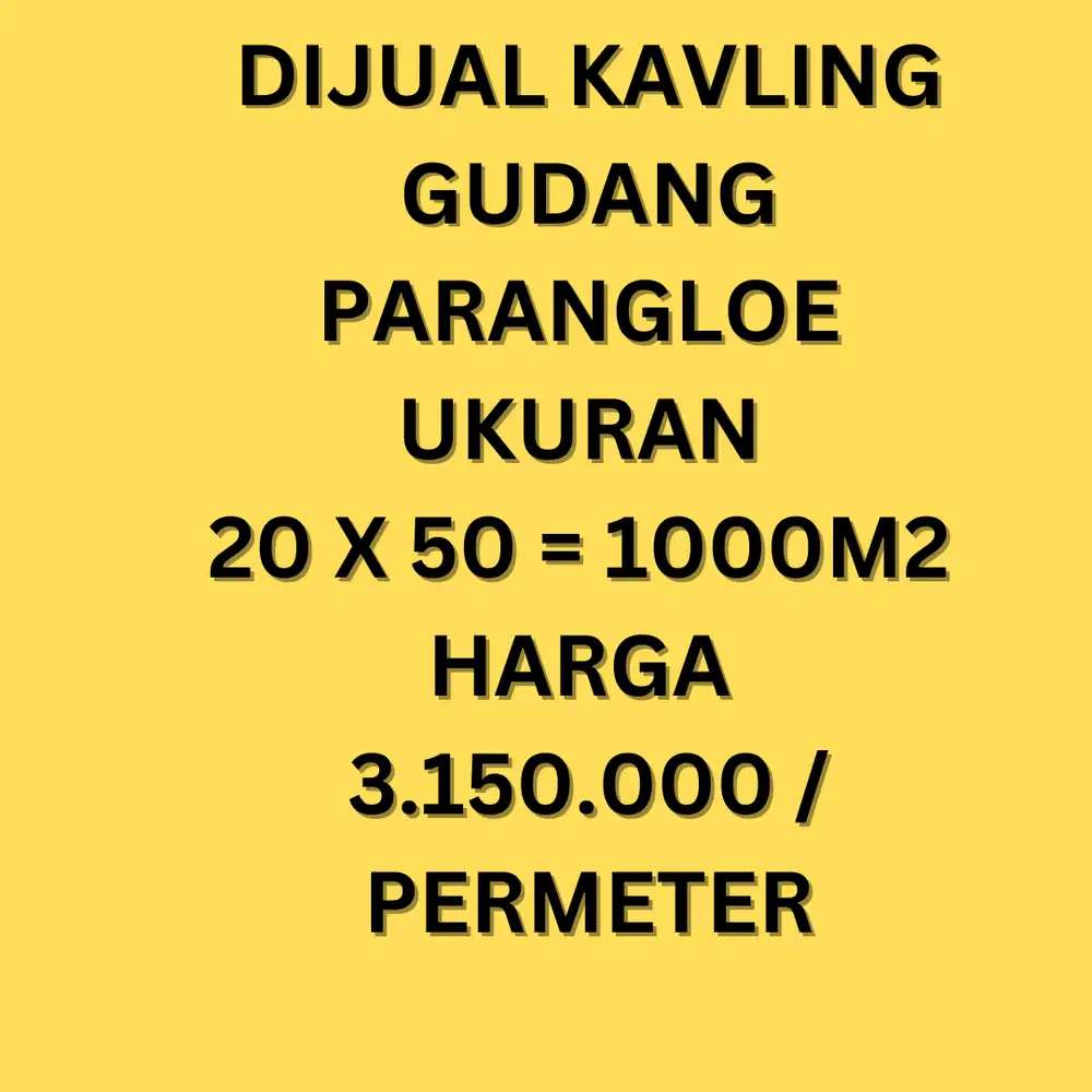 KAVLING GUDANG PARANGLOE LIMITED STOCK SIAP BANGUN LOKASI STRATEGIS