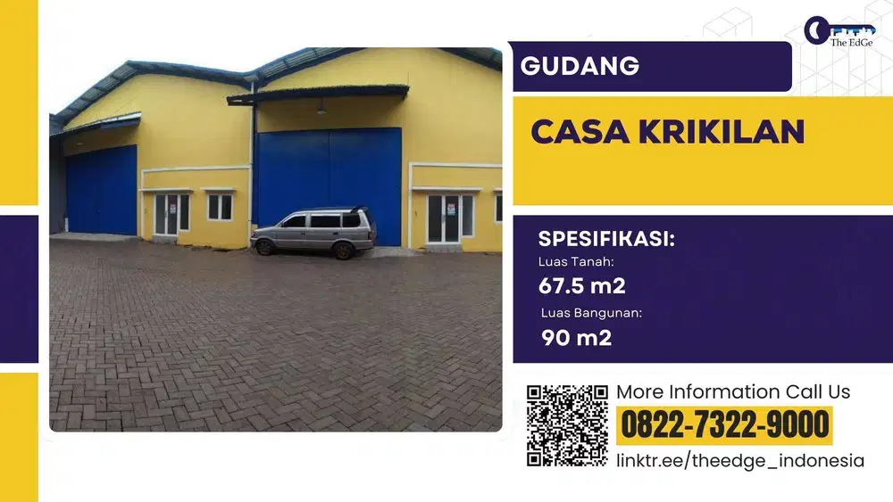 Jual Gudang Casa Krikilan Driyorejo 15 Menit Dari Gerbang Tol Krian - The EdGe