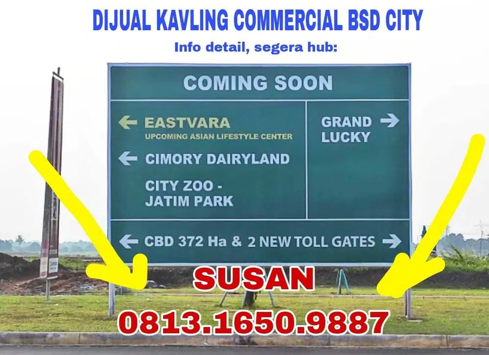 Kavling Commercial Bsd Dkt Grand Lucky, Cimoryland, Jatim Park BSD