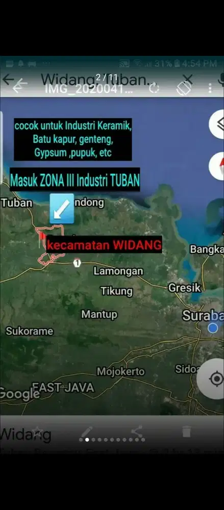 Tanah Siap Bangun Zona Industri Raya Widang Tuban Murah Strategis Lebr