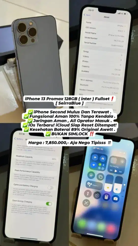 Iphone 13 Promax 128Gb All Operator