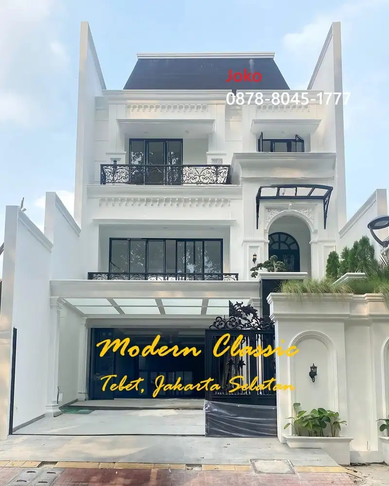 Rumah Baru 3,5 Lt Design American Klasik ada Lift dan Pool, Tebet