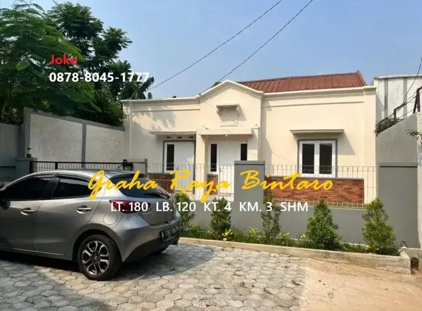 Rumah Asri TERMURAH dlm Komplek di Graha Raya Bintaro, Tangerang Selat