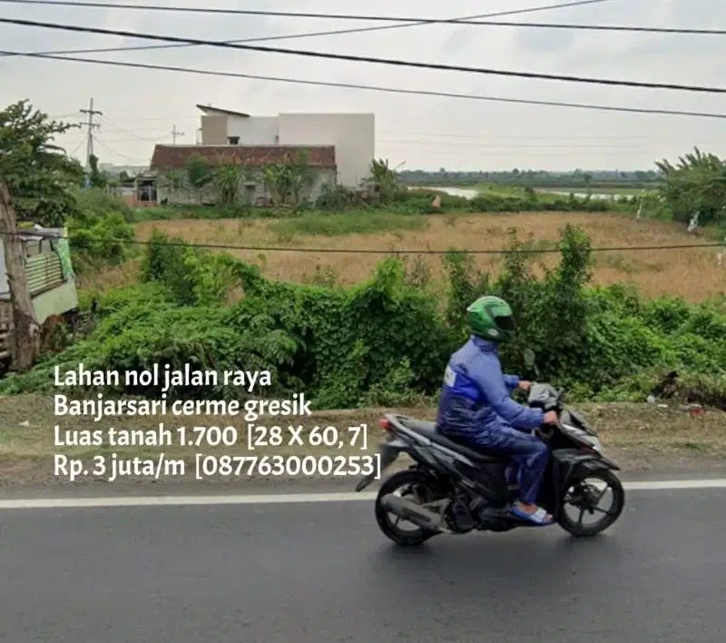 Termurah lahan nol jalan raya banjarsari cerme gresik