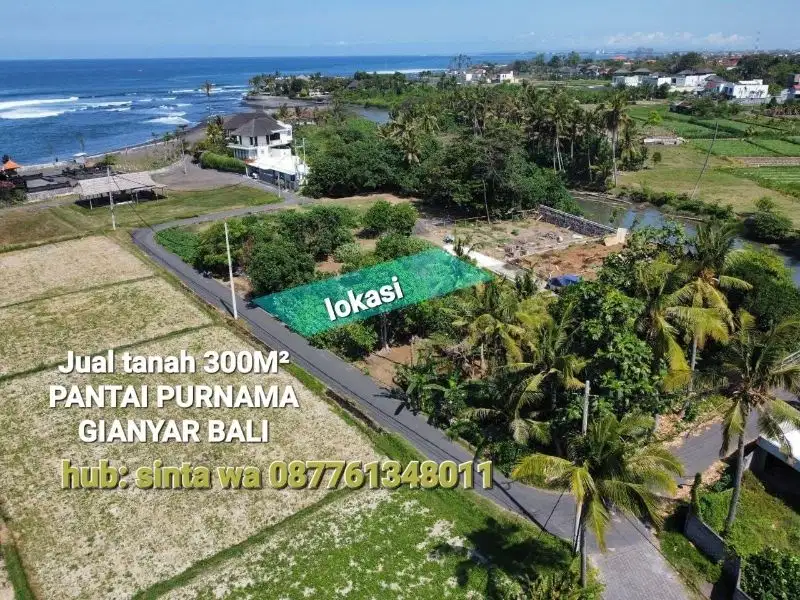 tanah 300m2 view laut pantai rangkan area villa