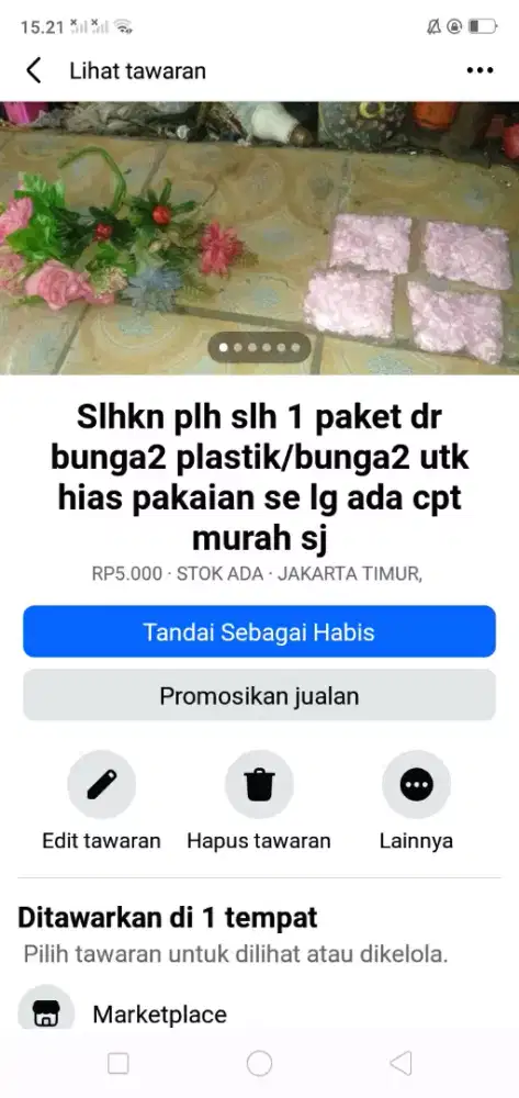 Slhkn plh slh 1 paket dr bunga2 plastik atau sblh nya kond bgs murah2