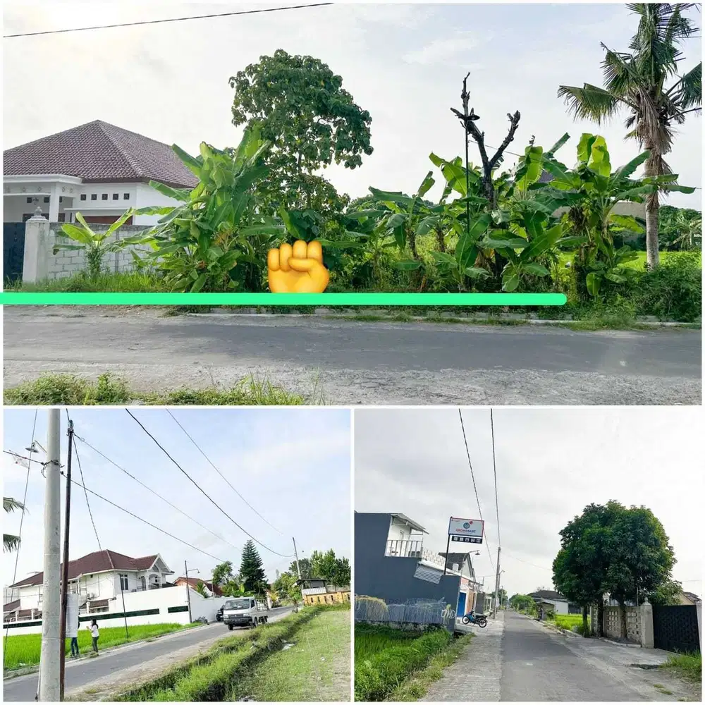Tanah pekarangan pinggir jalan utama sorogenen depan bandara