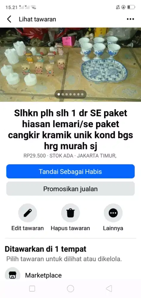 Slhkn plh slh 1 paket dr hiasan lemari pajang atau sblh nya cpt dpt