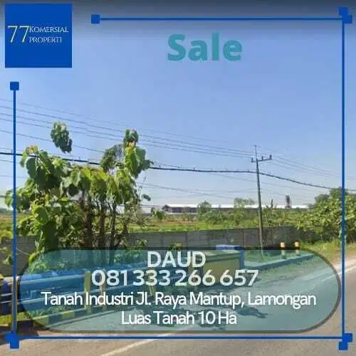 Murah Tanah Industri di Jalan Raya Mantup, Lamongan UMR Murah