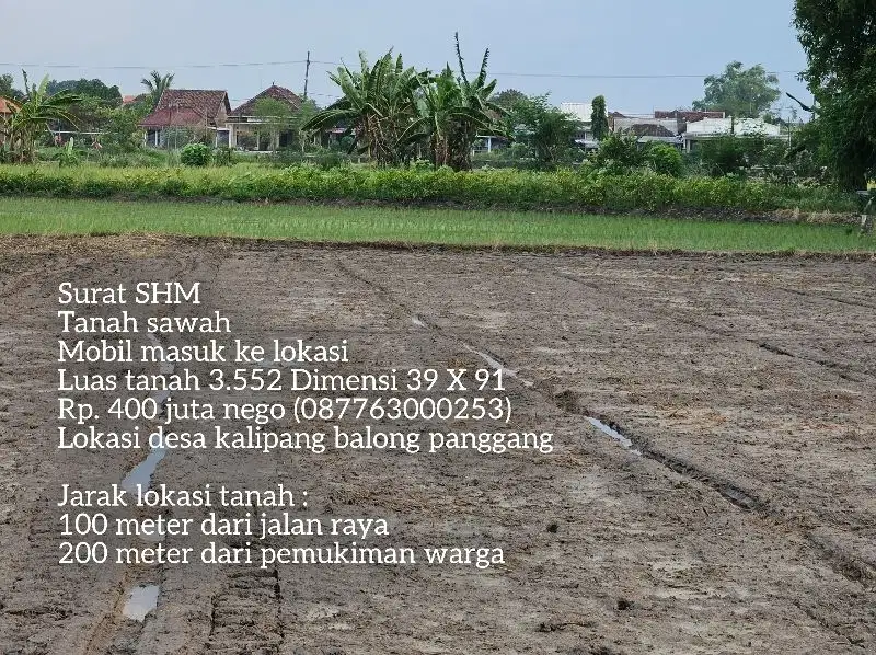 Tanah sawah mobil masuk ke lokasi harga termurah di kelasnya