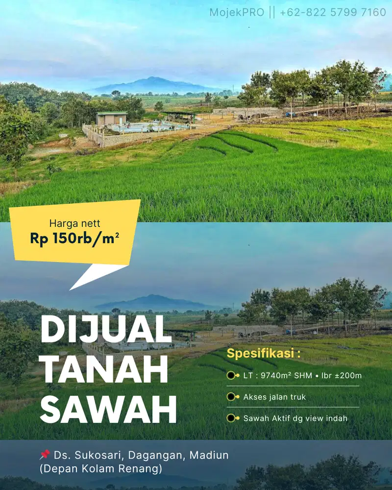 DIJUAL TANAH DEPAN KOLAM RENANG SUKOSARI DAGANGAN MADIUN
