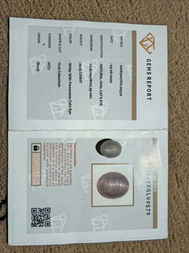 Natural batu oval cat's eye