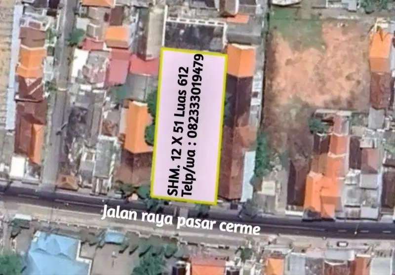 Tanah depan pasar cerme nol jalan raya