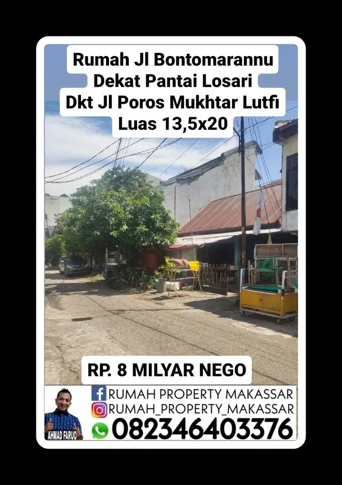 Rmh Jl Bontomarannu  Dkt Pantai Losari 13.5X20 Dkt Mutar Lutfi