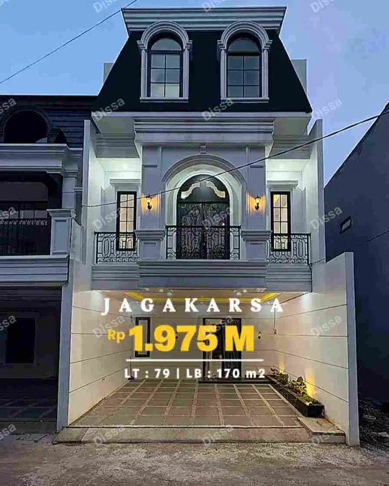 RUMAH MEWAH SIAP HUNI  DESIGN CLASSIC DALAM CLUSTER DI JAGAKARSA