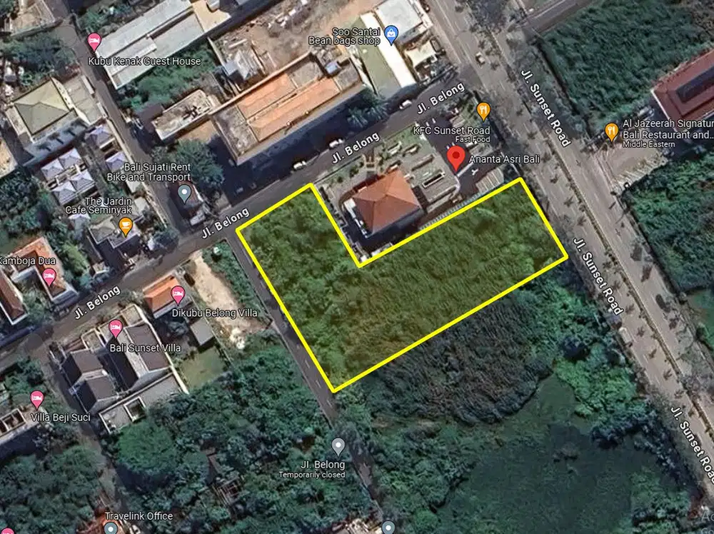 Dijual Tanah Strategis di Jalan Sunset Road, Kuta