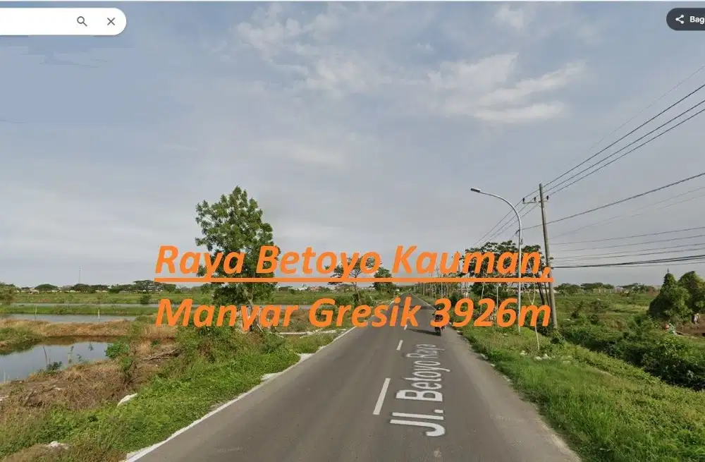 Dijual tanah industri di Raya Betoyo kauman, Gresik .