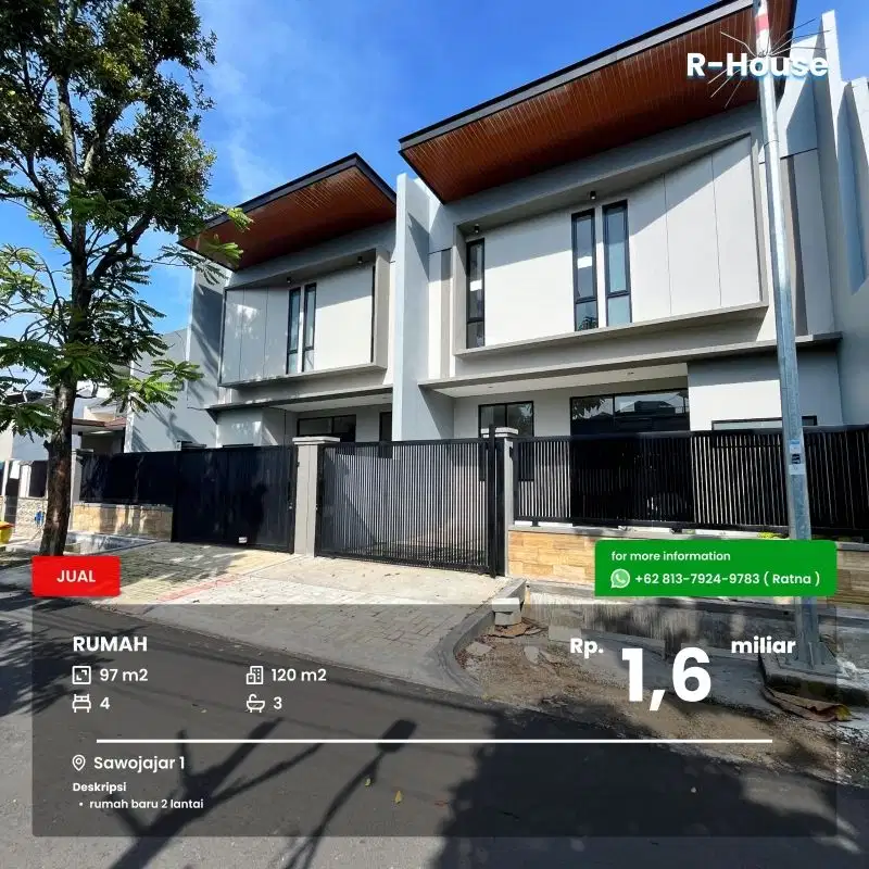 Rumah baru 2 lantai Sawojajar