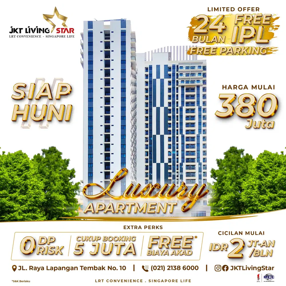 Apartemen JKT Living Star - Booking 5 Juta Langsung Huni DP 0%