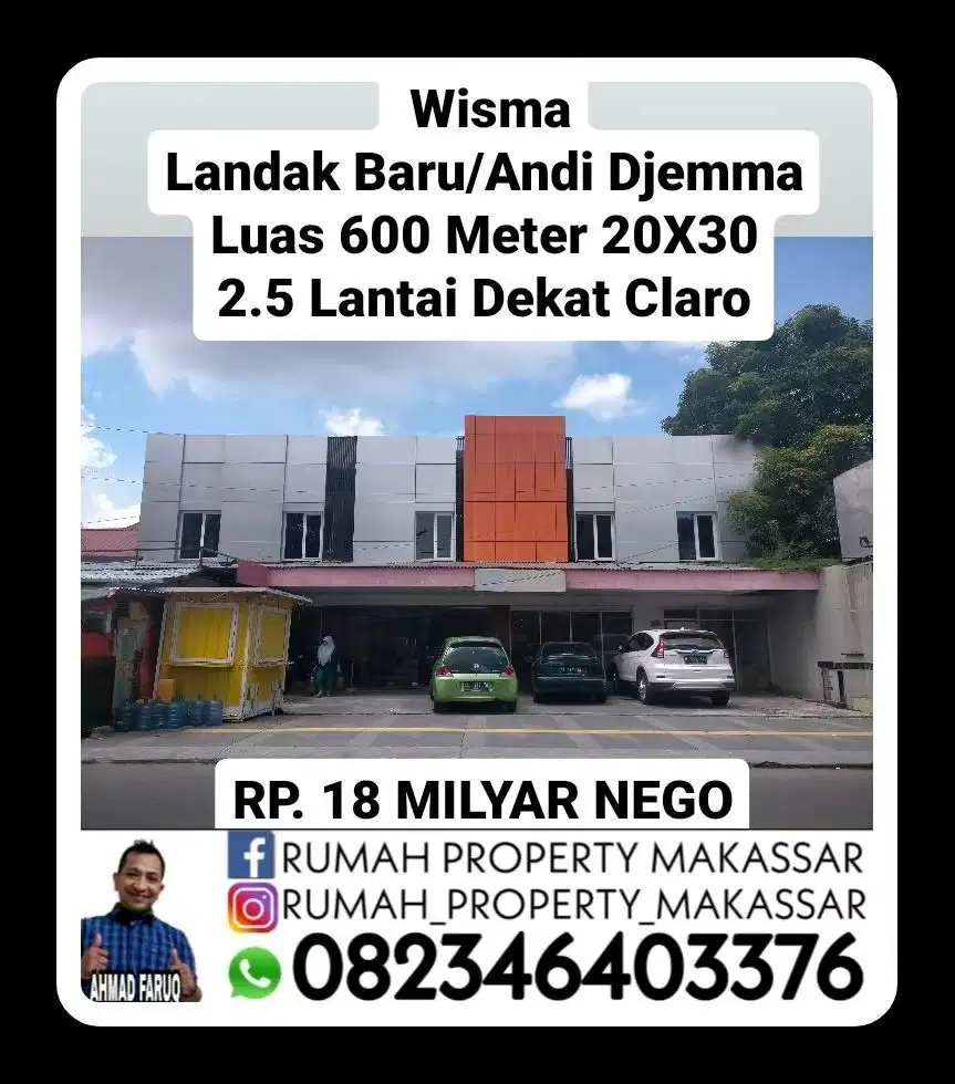 Trn Hrg Wisma Landak Baru/Andi Djemma Luas 600 Meter 20X30 2.5 Ltii
