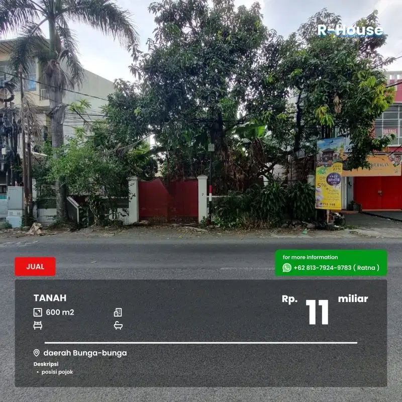 Tanah luas daerah Bunga-bunga