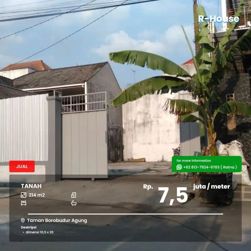 Tanah di Borobudur cocok untuk kos-kosan