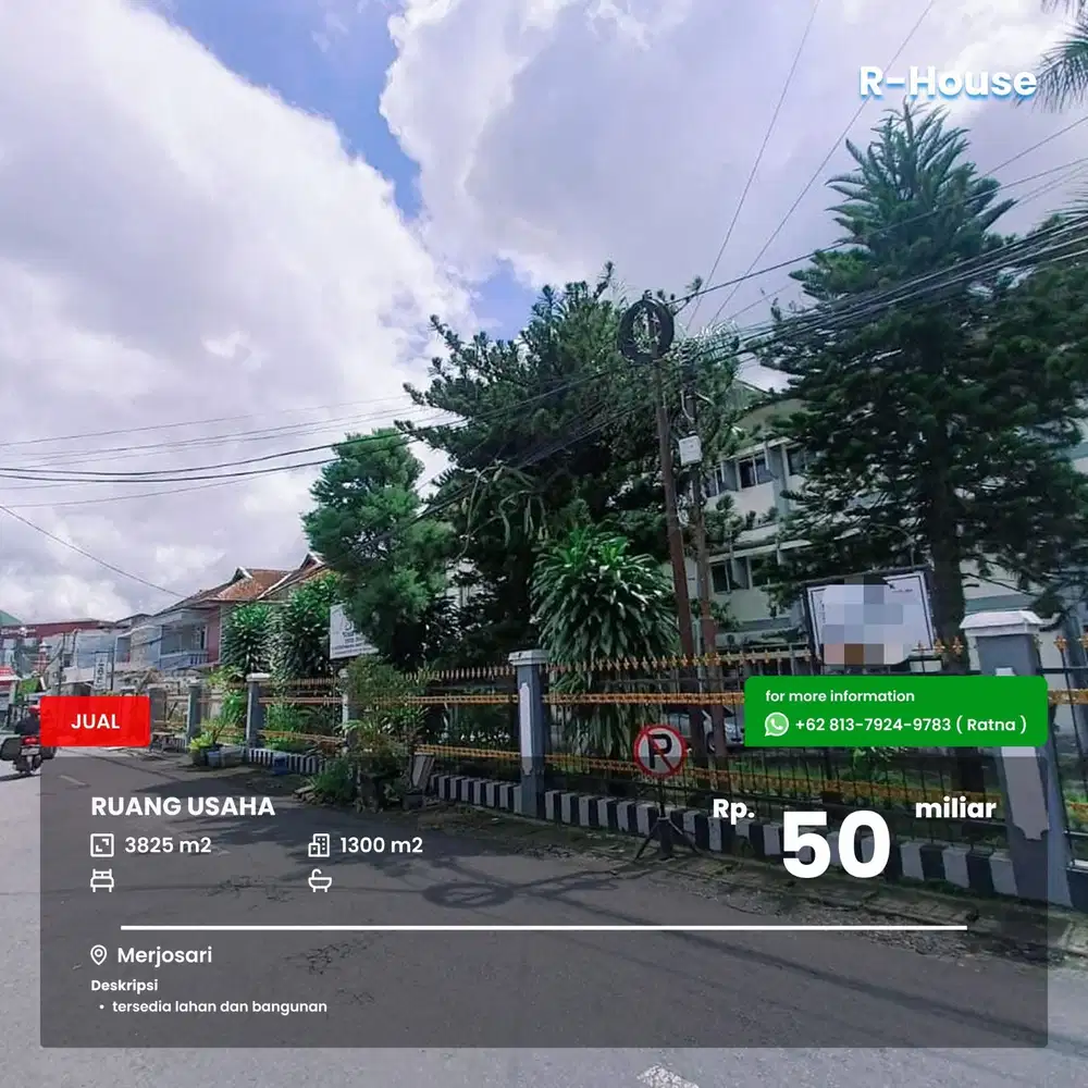 Lahan dan bangunan luas Merjosari