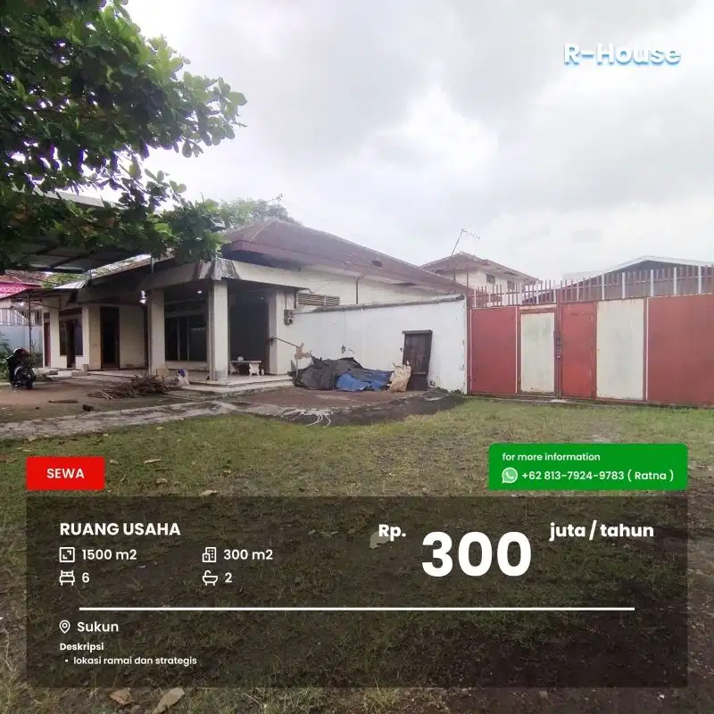 Ruang usaha poros jalan Sukun posisi pojok