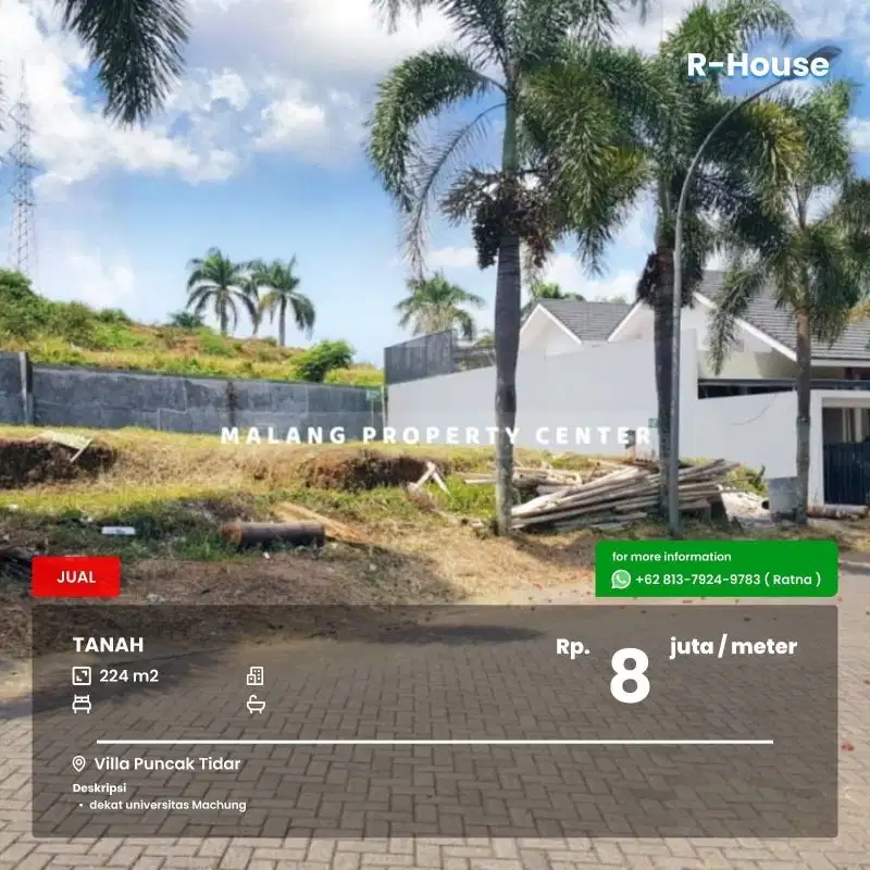 Tanah Villa Puncak Tidar dekat Universitas Machung